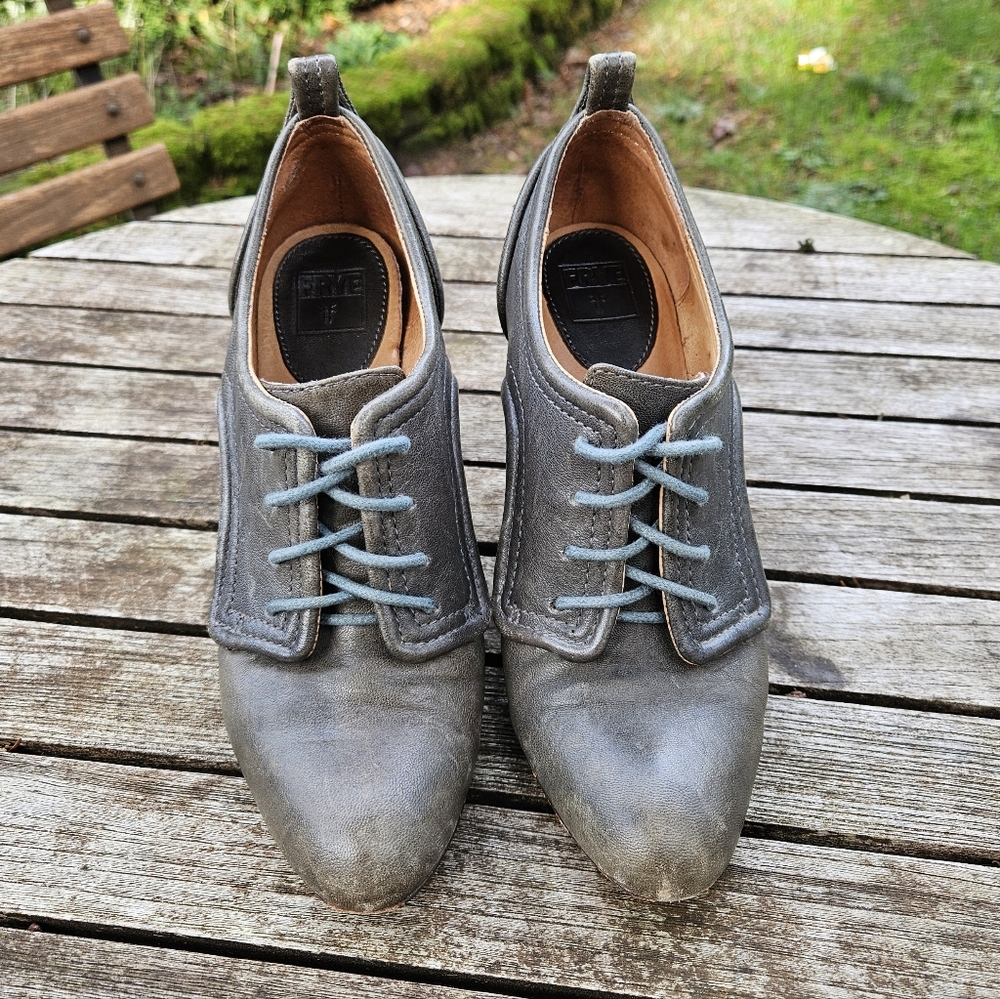 FYRE Ava Oxford Leather Lace-Up Booties - Picture 2 of 9